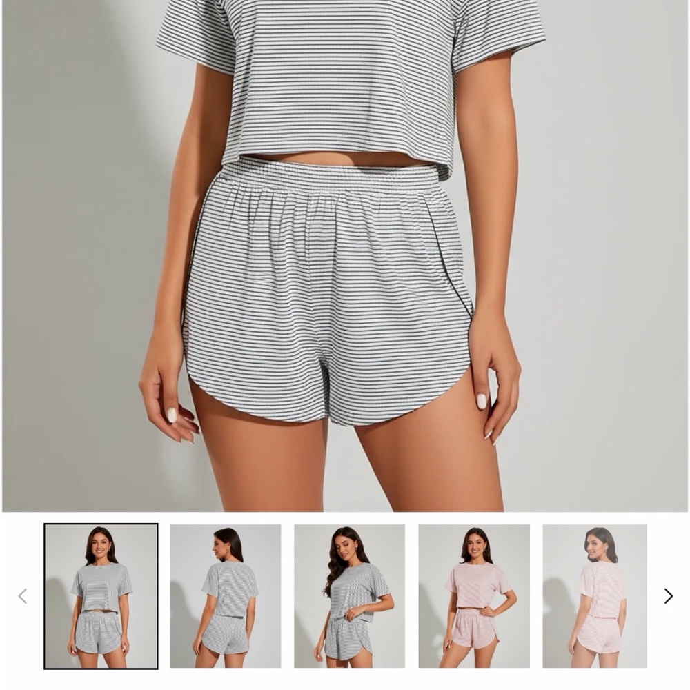 Striped Two-Piece Lounge Set